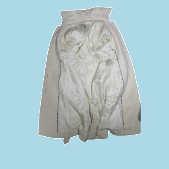 Burberry London Womens Military Trench Coat 36 2 Butter Heavy Wool Recent NEW - Picture 5 of 13